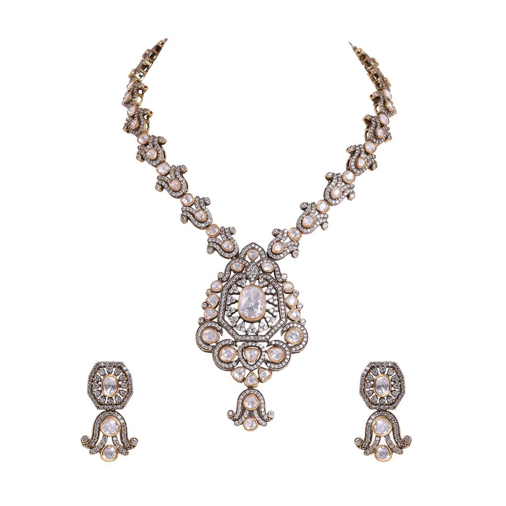 Moissanite Polki Necklace Set 8 : PJ124