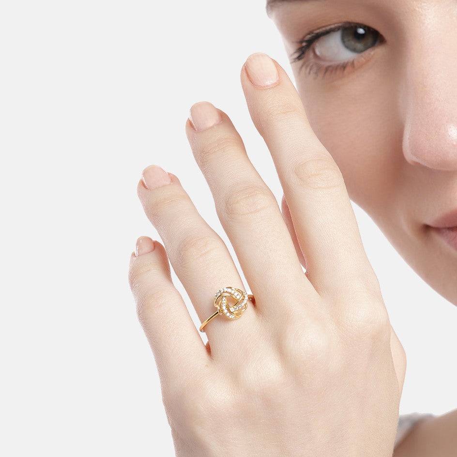 Mesmerizing Gold Weave 925 Sterling Silver Gold Plated Adjustable Ring (Adjustable) : RNG-40179