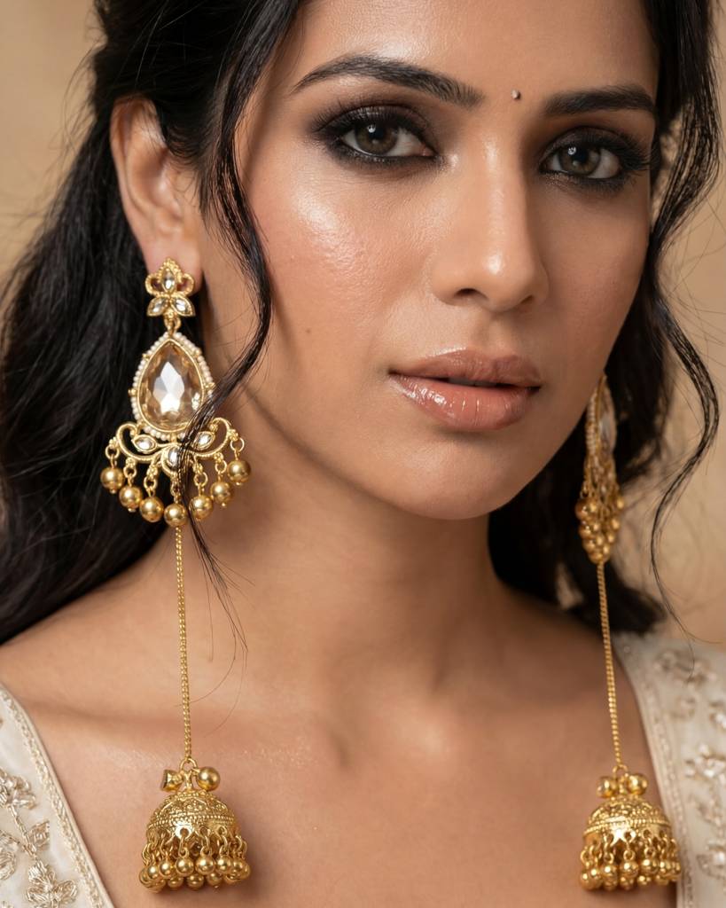 Gold Plated Brass Kashmiri Jhumka - Earrings For Women : KS203