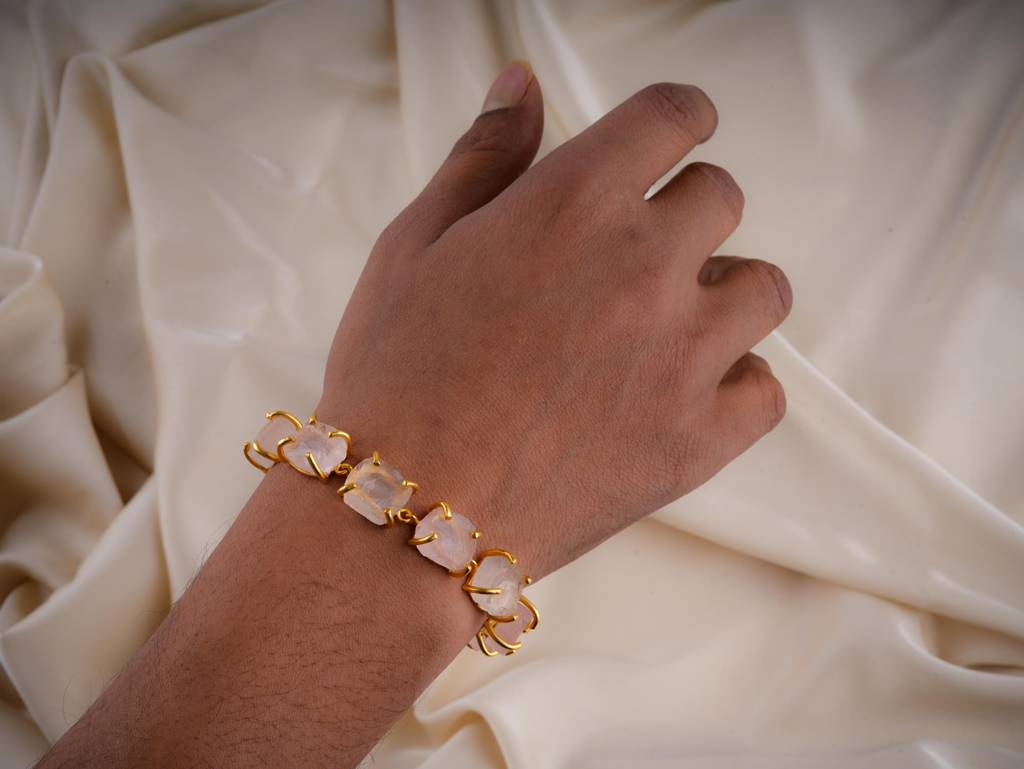 Uncut Rose Quartz Bracelet : NAGB10