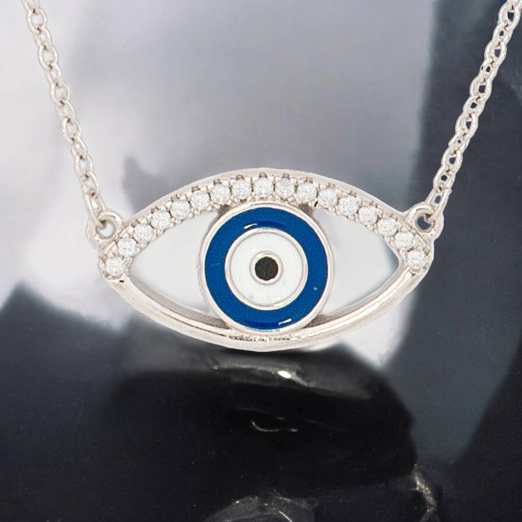 925 Silver Evil Eye Necklace : HP-NK-PSS-07