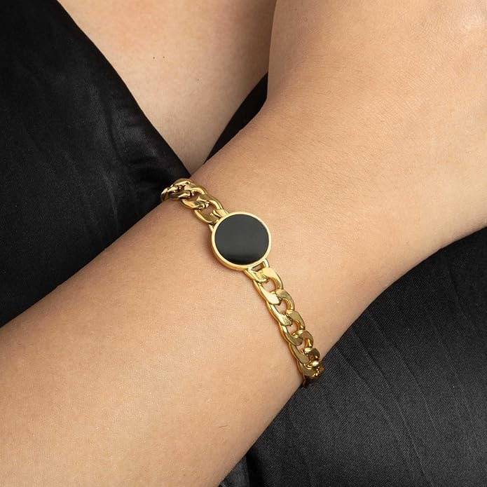Gold Plated Floral Bracelet For Women & Girls | Chain Bracelet : HSPS60MB0701