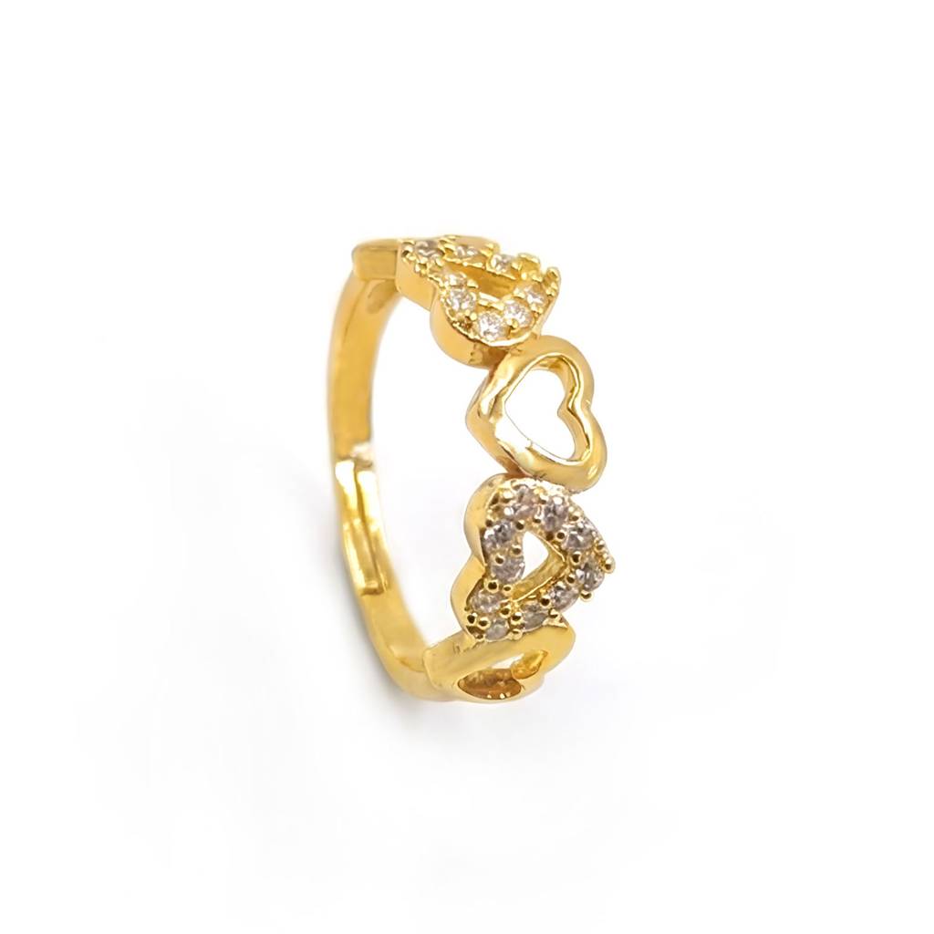 Eternal Love Hearts Gold-Plated Adjustable Ring : HSPS60MB1399