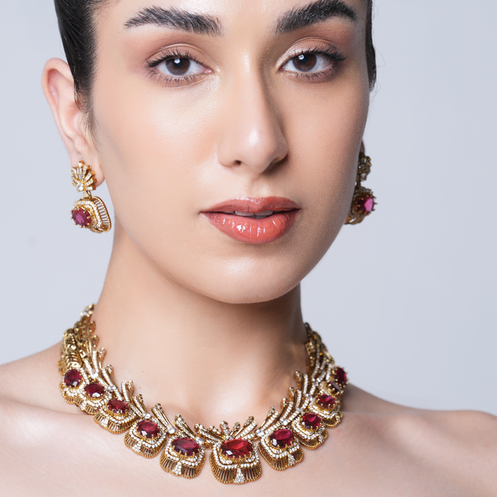 Mehendi Polish Designer Ad Necklace Set : CAO0224TOF