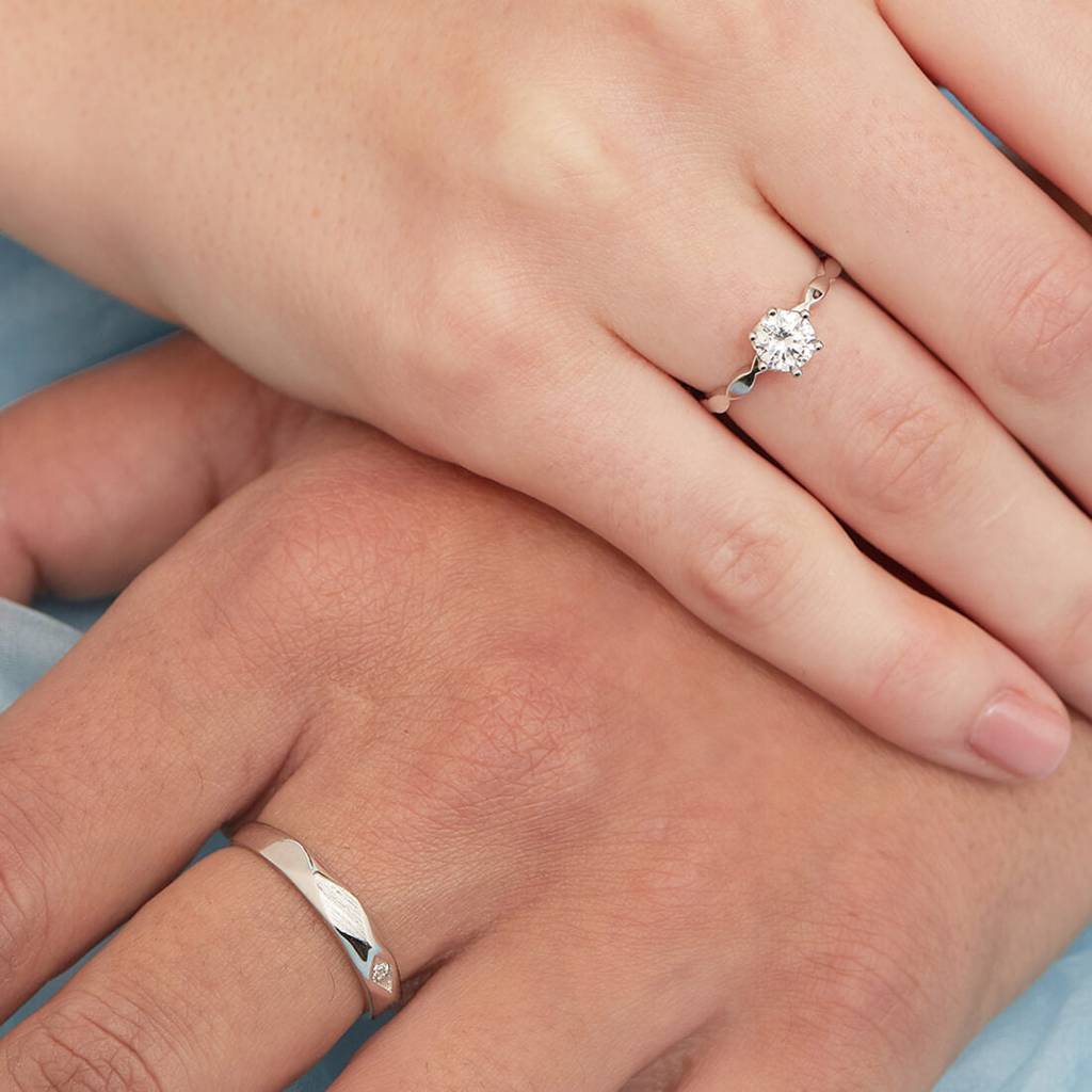 Classic Couples 925 Sterling Silver Rings (Adjustable) : RNG-40049-CMB