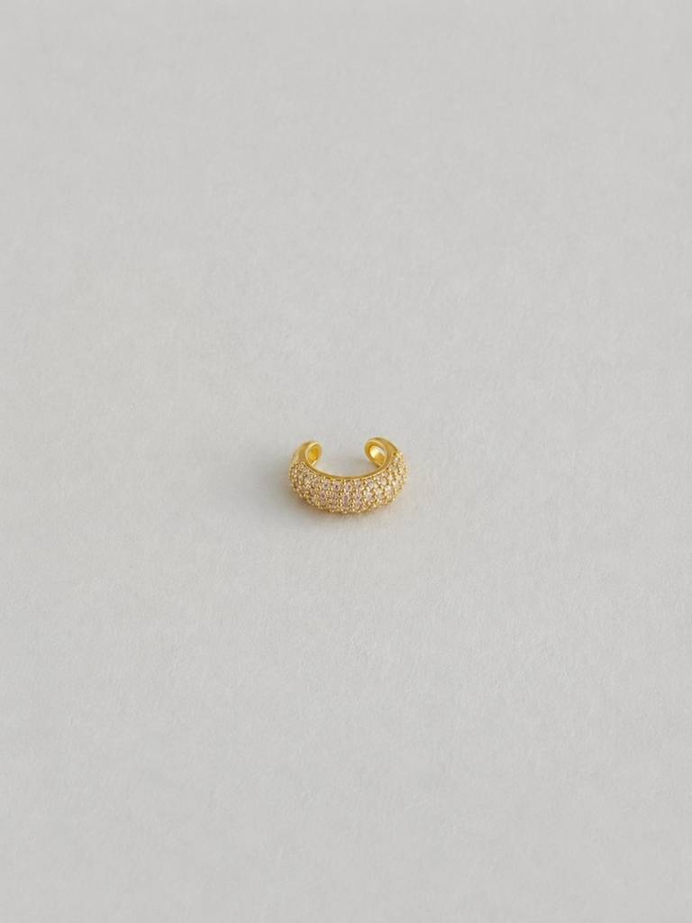 Nano Cz Gold Ear Cuff – Anti Tarnish No-Piercing Ear Clip : ATE890NSE