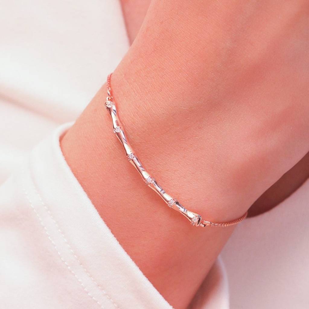 Bamboo 925 Rose Gold Bracelet : BR-80110