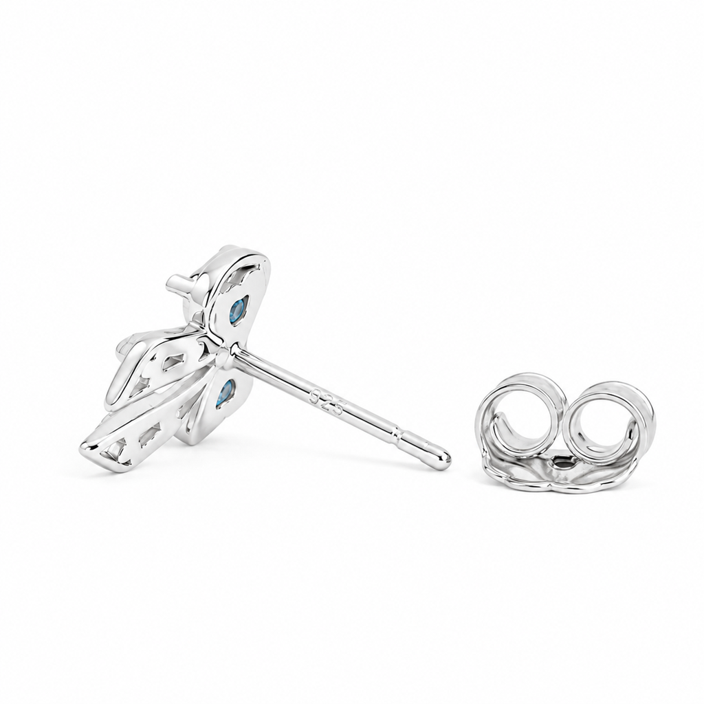 Silver Bow Babe Sky Blue Studs : WER00069