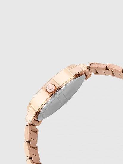 Analog Watch For Women Diamond Studded Case With Metal Strap Ladies Wrist Watch Water Resistant Elegant Watches F : GD-4010-11