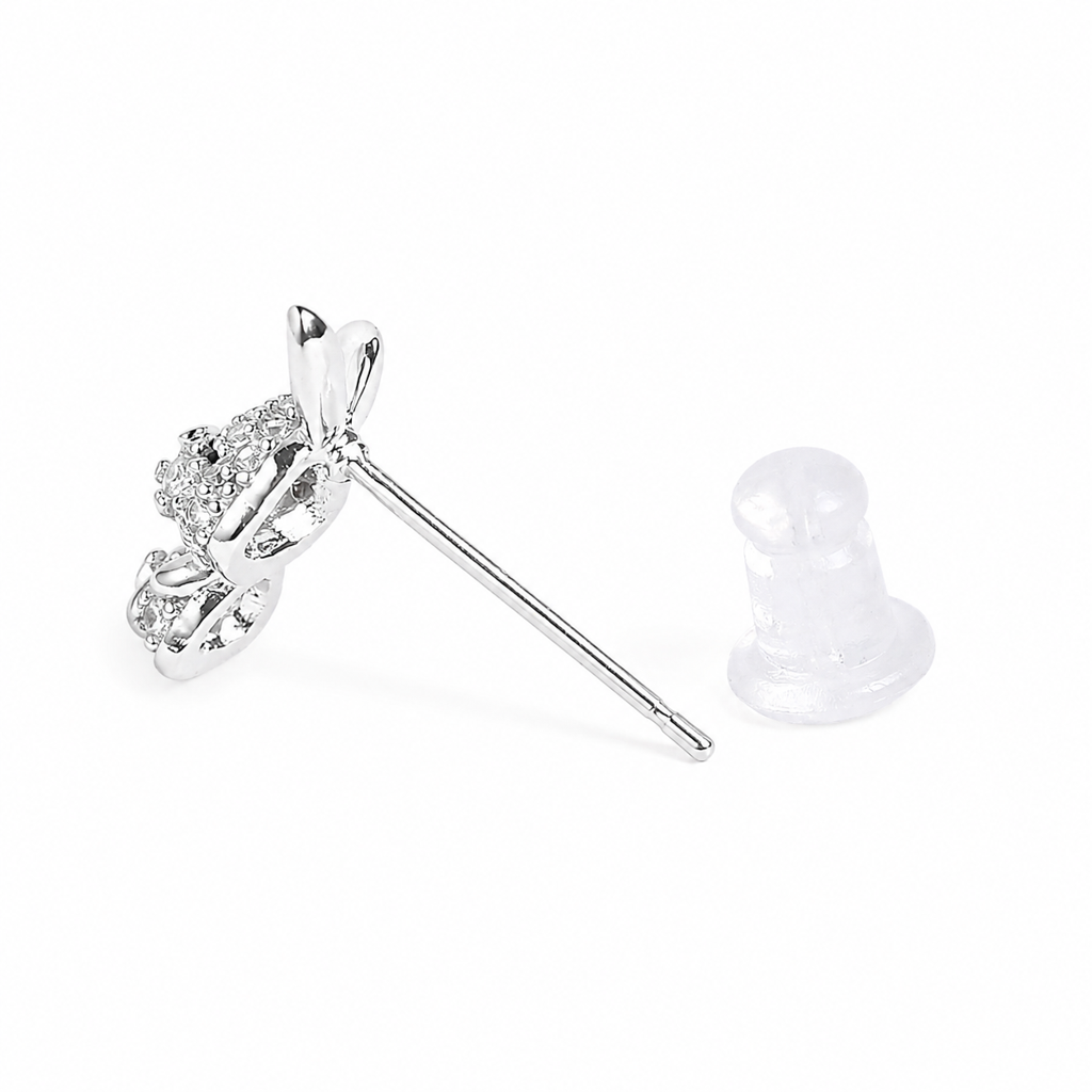 Silver Twinkle Bear Earrings : WER00098
