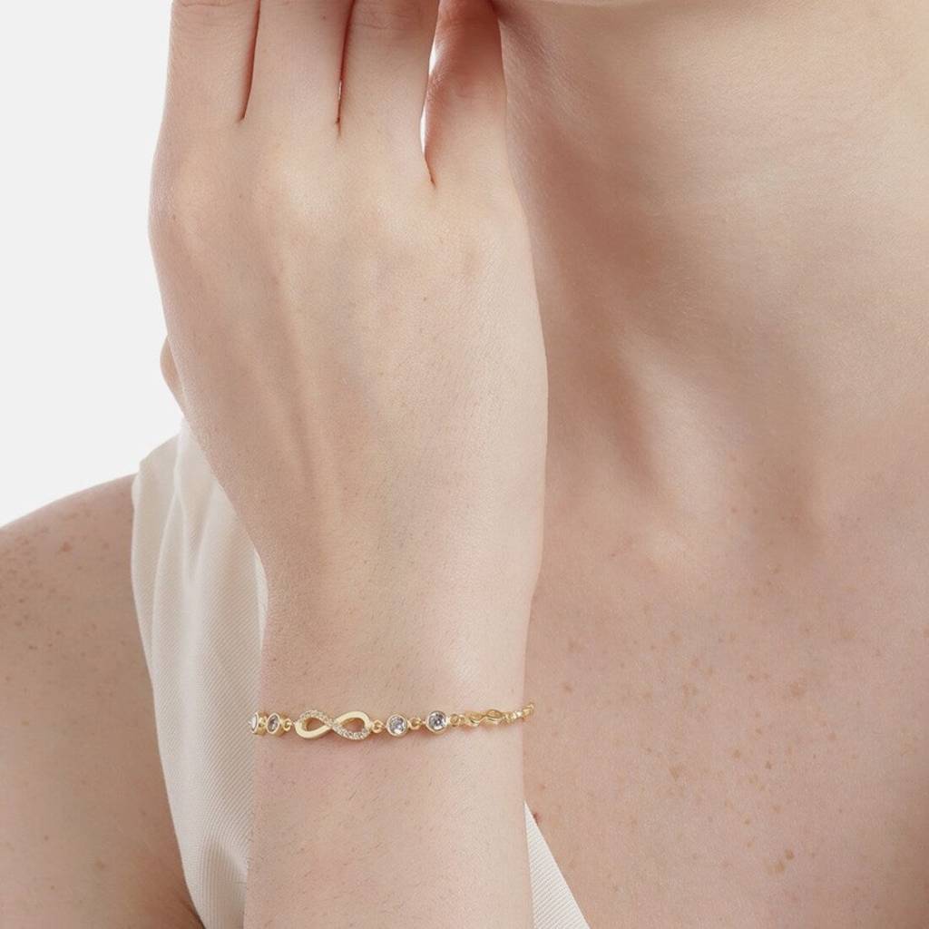 Eternal Sparkle 925 Sterling Silver Gold Plated Bracelet : BR-80157