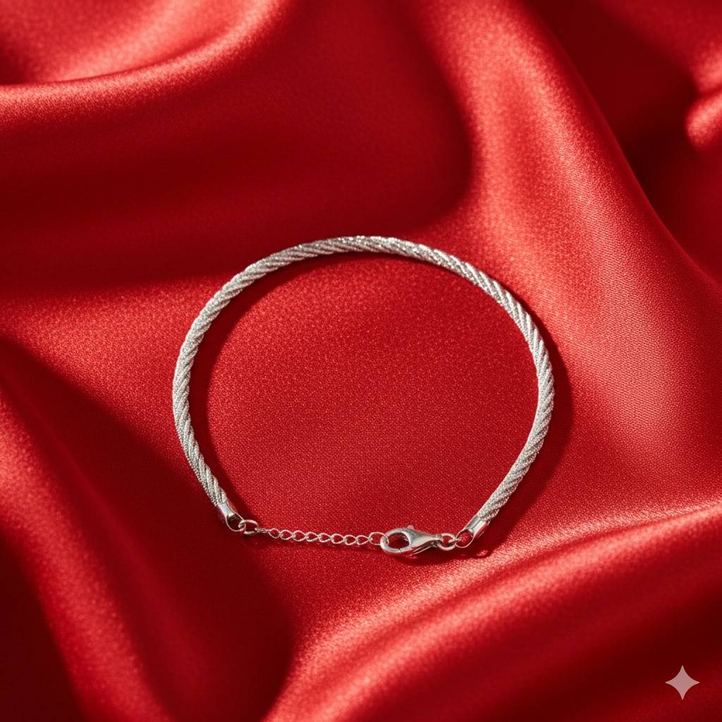 925 Pure Silver Contemporary Anklet : AK1062