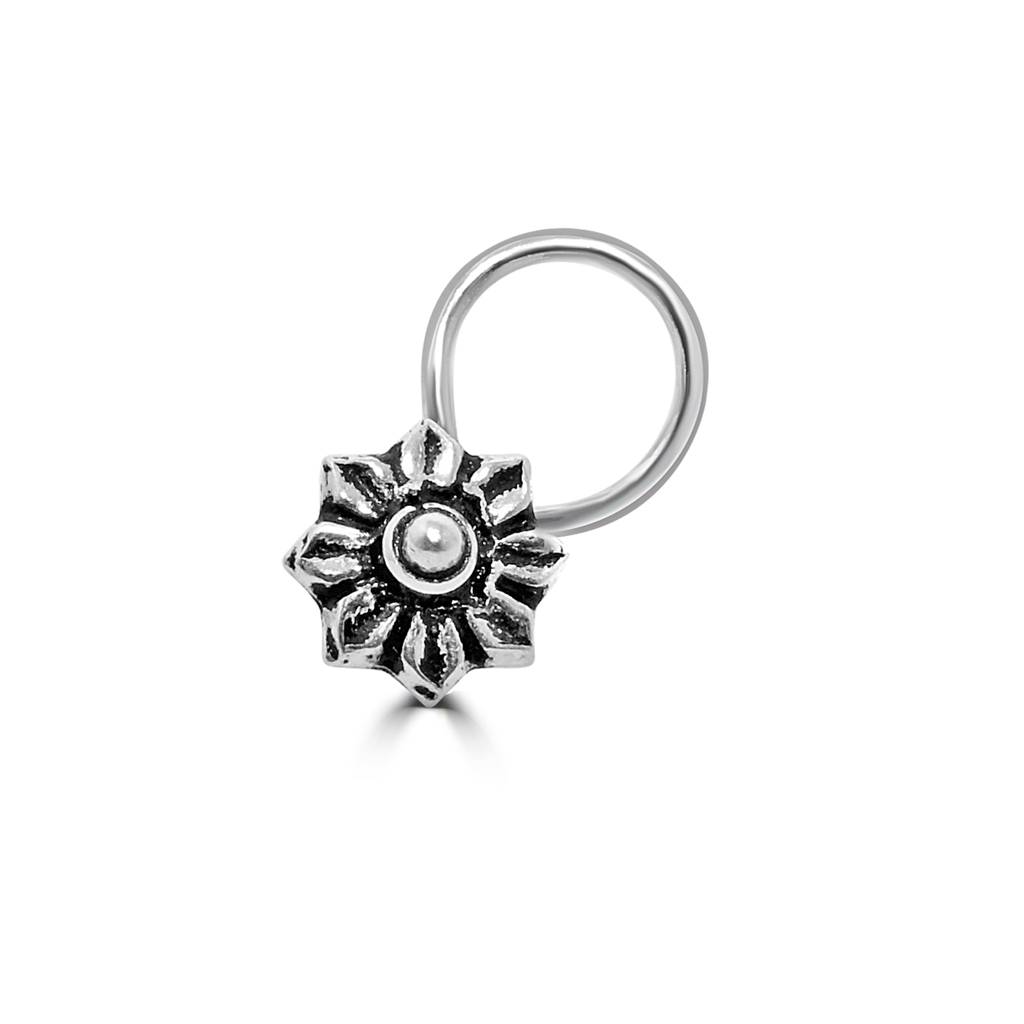925 Pure Silver Antique Nose Pin-Np1003 : NP1003