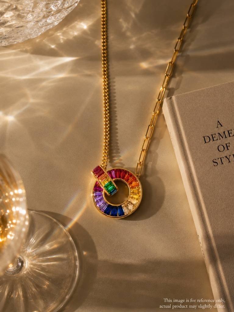 Caleidoscopio Rainbow Interlocking Necklace & Earring Set, 18K Gold-Plated : SET967MRPS
