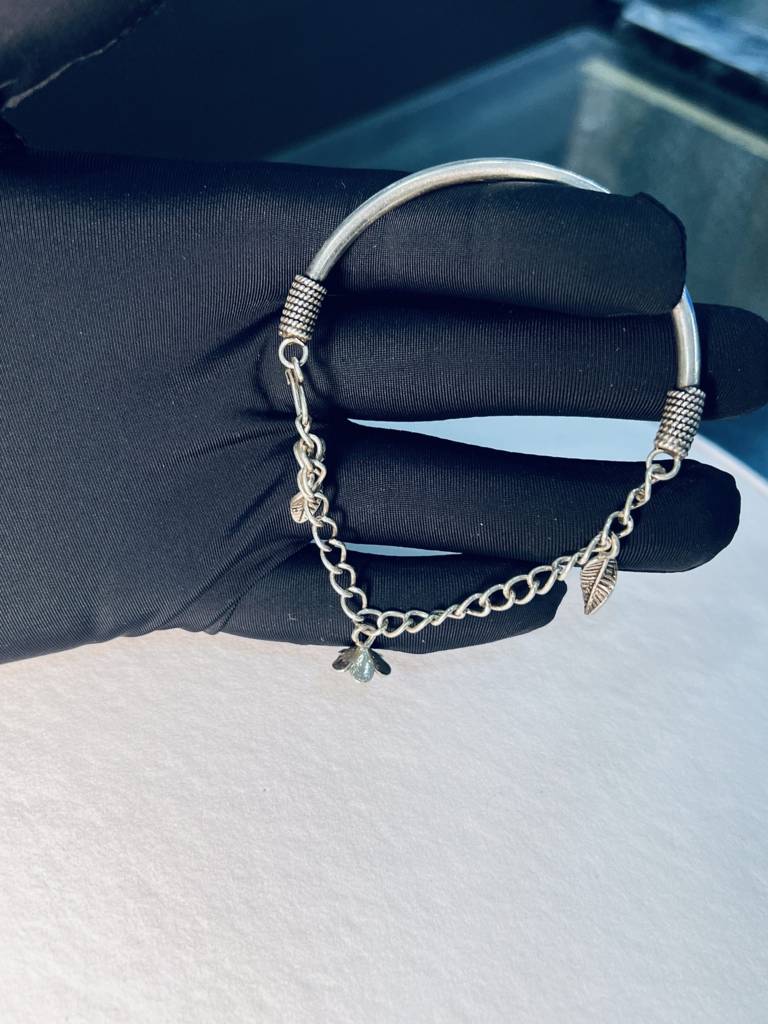 925 Silver Charm Bracelet With Leaf : CHN14