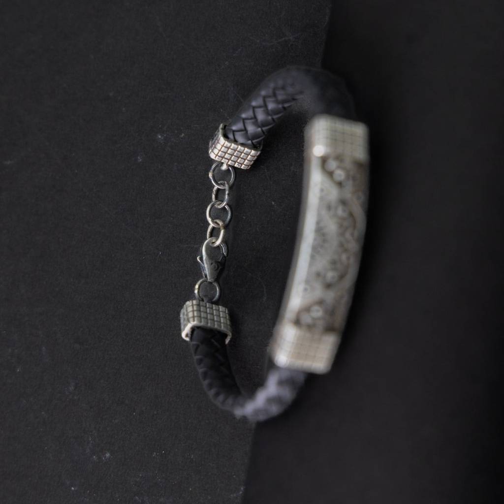 Mandala Leather Bracelet - Black : ZV-BRC-ML-003