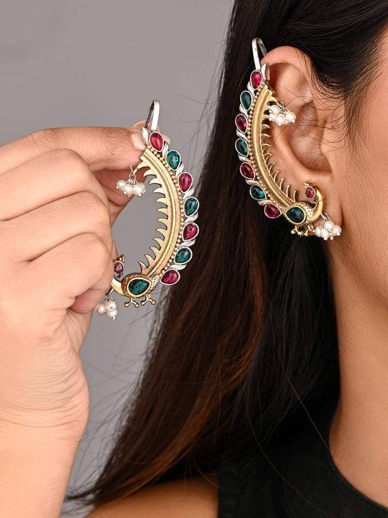 Peacock Crescent Earrings : S24ANER554MLT