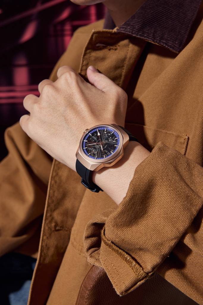 Premier Xapphire Collection Automatic Watch For Men With Round Skeleton Dial, Exposed-Gear Design, Luminous Hand : GZ-50232-03