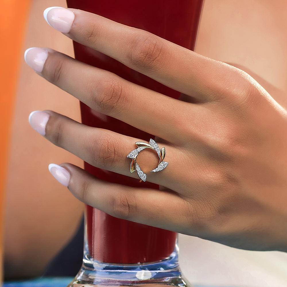 Cocktail Swirl - Lab Diamond Ring : LLRG0142