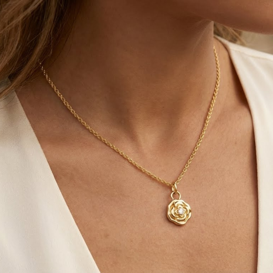 Multiple Flower Necklace For Women | Elegant Floral Pendant Jewellery : 7717651200