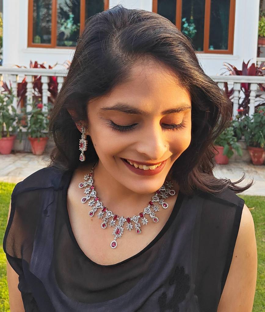 Alankar Ruby Diamond Necklace Set : DRJ116817H