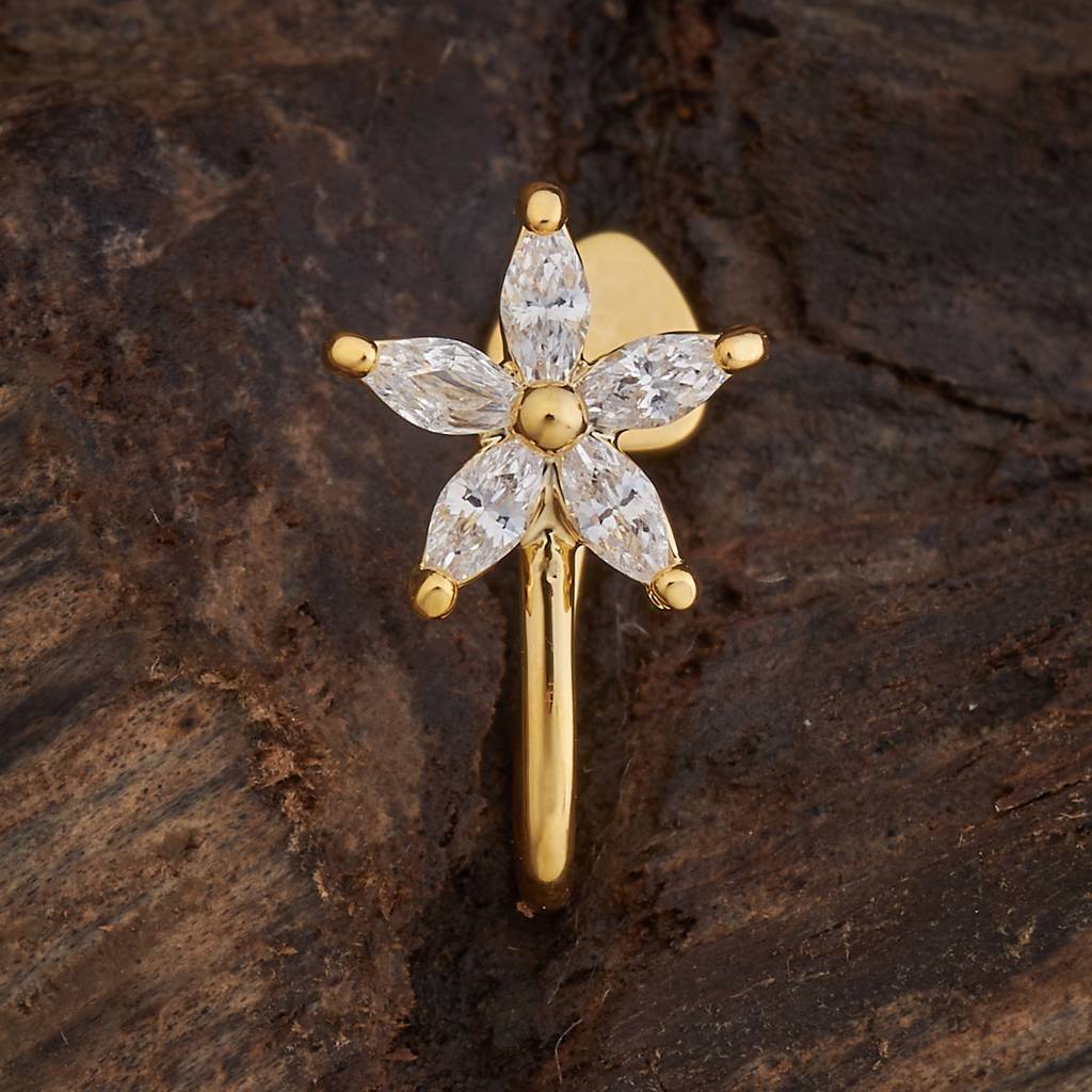 Petal Glow Crystal Nose Pin : AST-nosepin-004