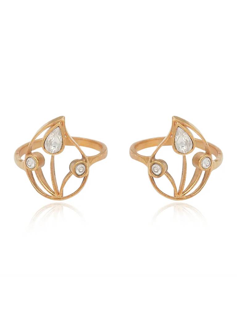 Silver 92.5 Aam Ras White Stone Toe Ring : U080SO04TR0315