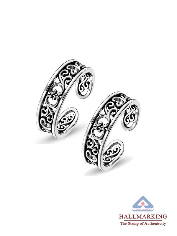 Antique Classic Floral Adjustable Toe Ring : MTR243155S5NAT