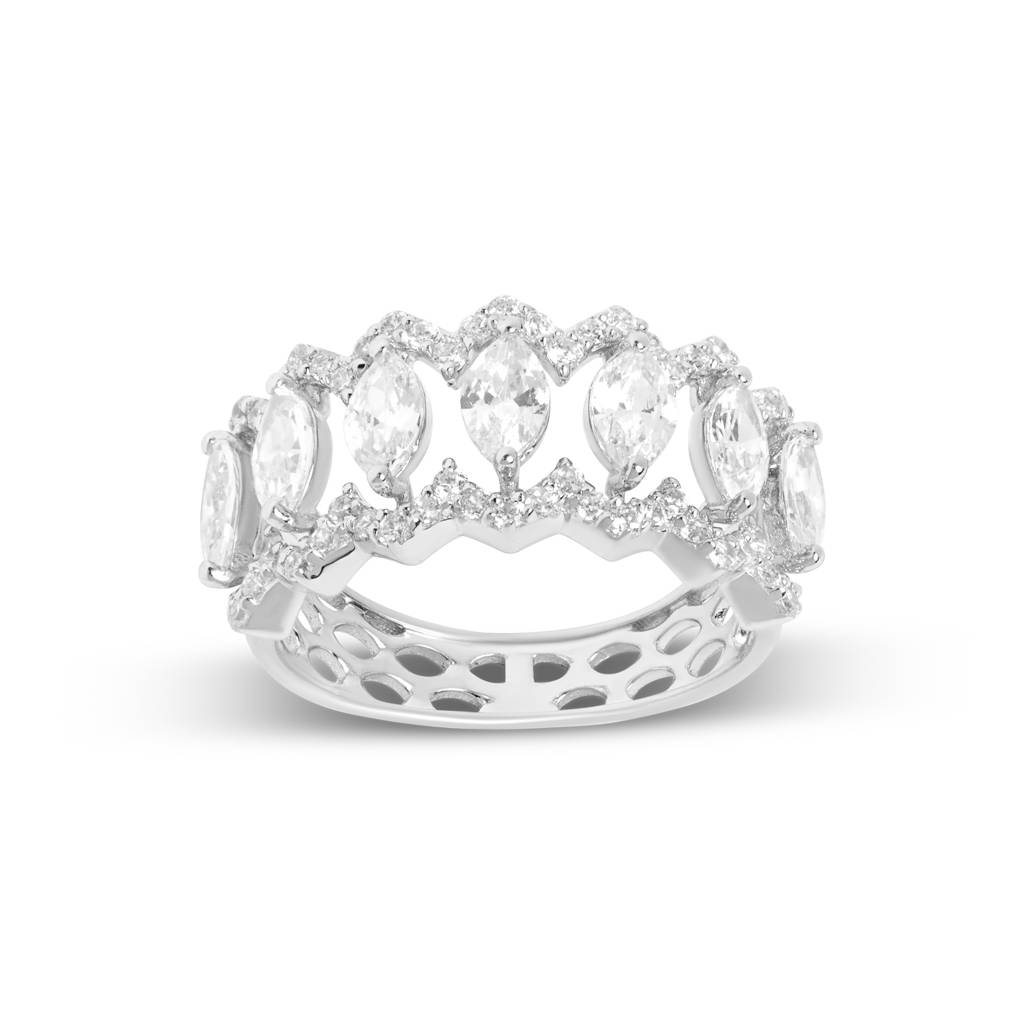 Silver Marquise Fancy Cut Ring : R003-WH-D-14