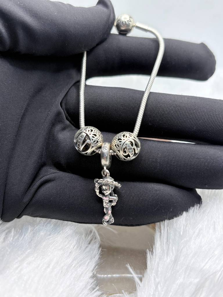 925 Silver Pandora Style Charm Bracelet : IDL16