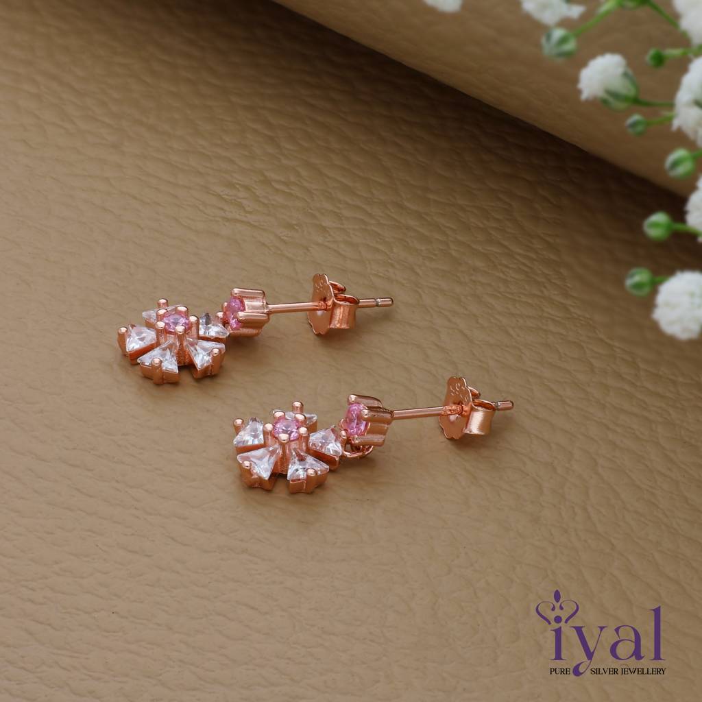 Charming Snow Flake Shine 925 Silver Drop Earrings : ED-16