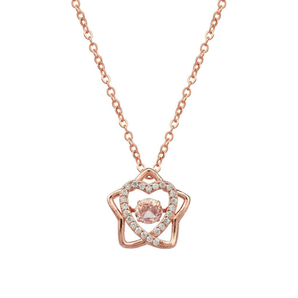 Rose Elegance Diamond Necklace : SADNECKRGCZ02