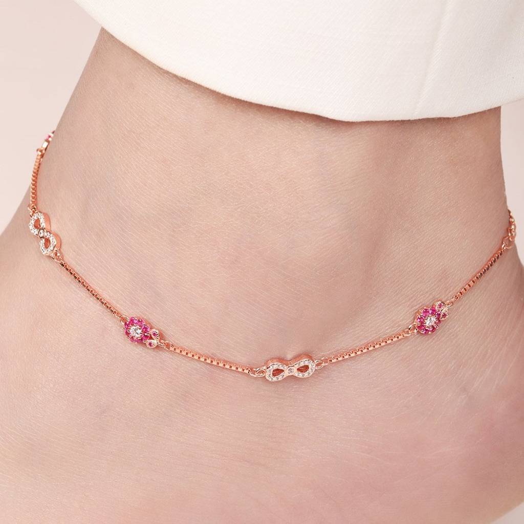 Rose Golden CZ Infinity Bracelet