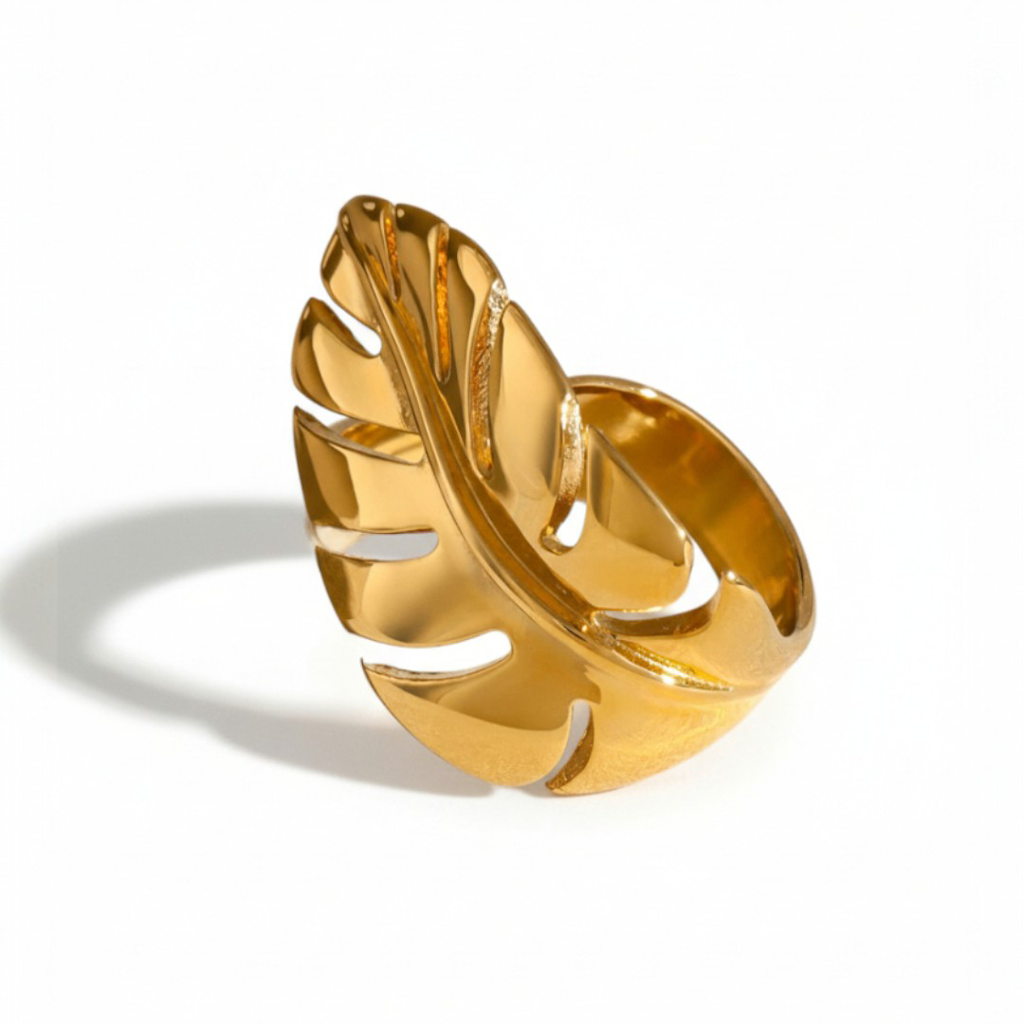 Leaf Feather Smooth Surface Ring : CAO0047JND