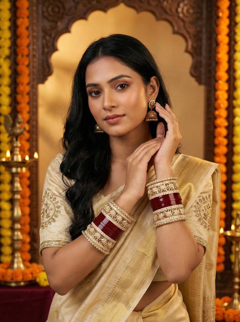 Traditional Temple Punjabi Chura : HB-36-24