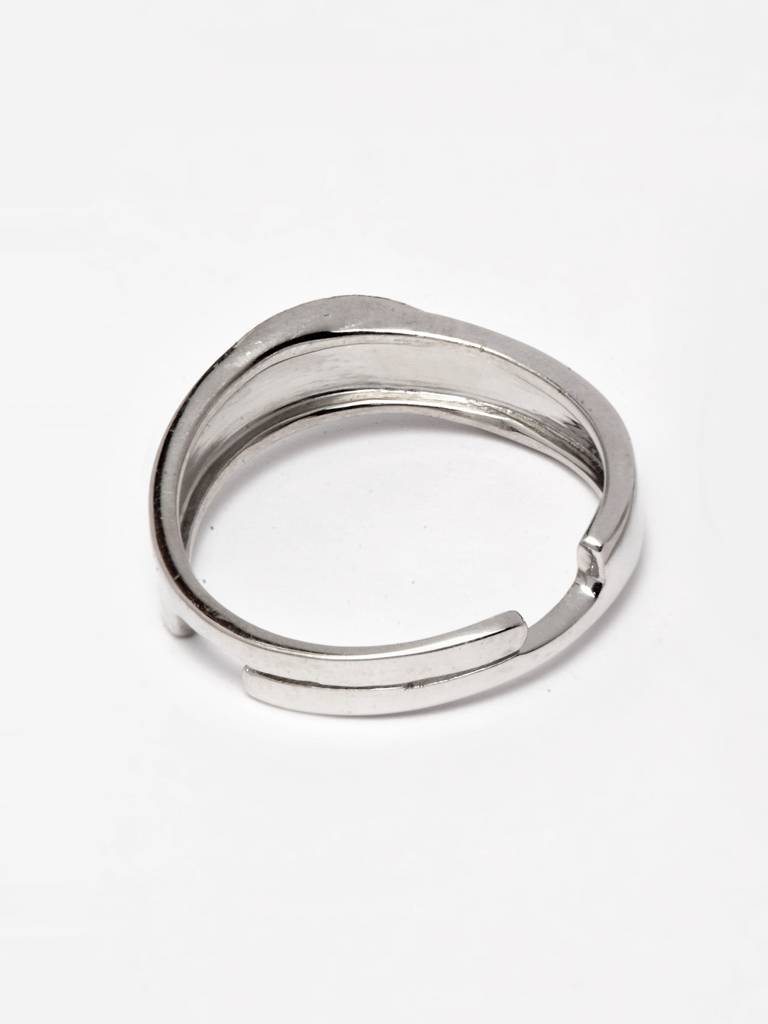Pure 925 Sterling Silver Wave Adjustable Ring Gift For Women And Girls : CSCPLR5_F