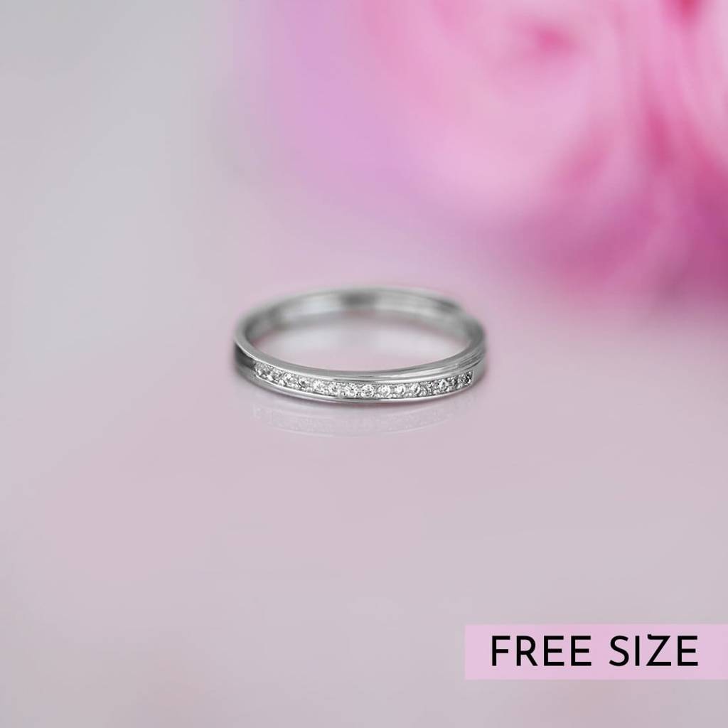 Classic Cz Sheet 925 Silver Female Ring (Adjustable) : RNG-40059