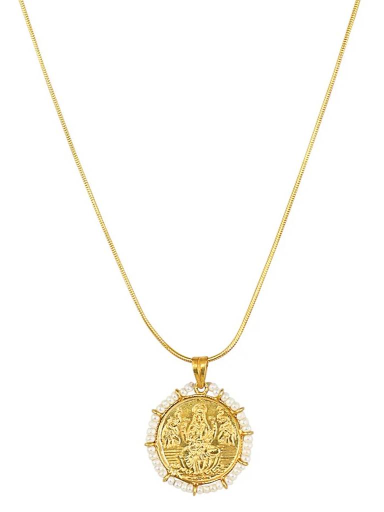 Kuber Silver Gold Plated Coin Necklace : U100SG010N0202