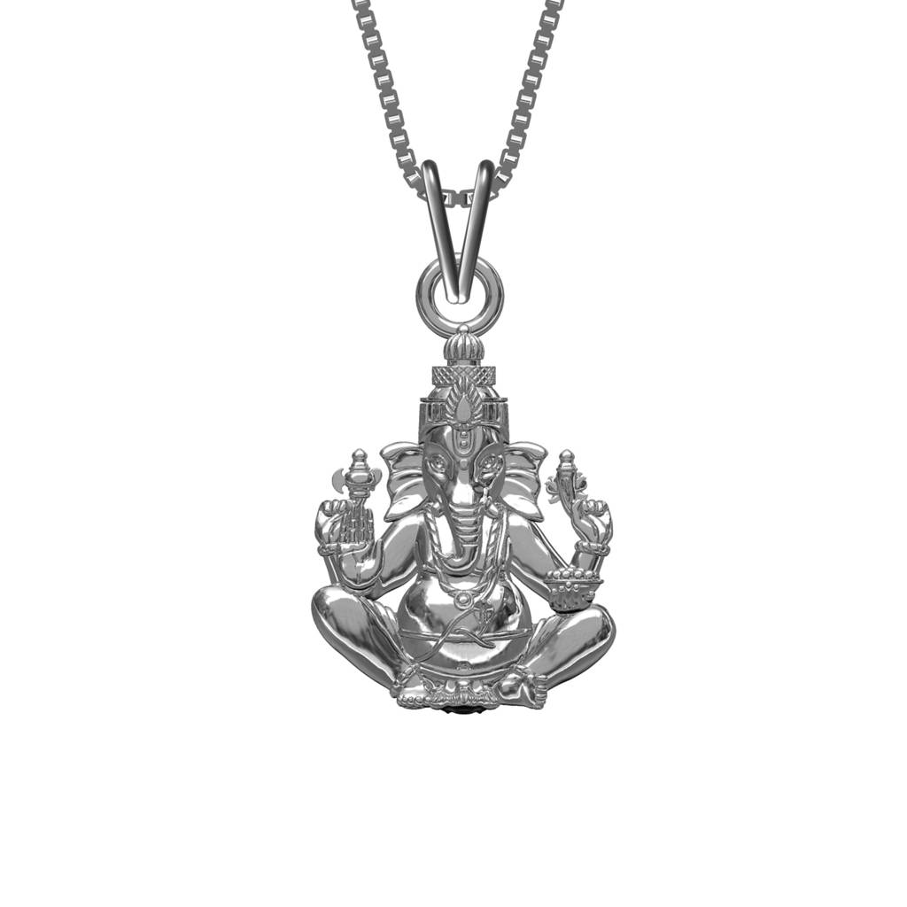 Silver Ganesh Ganapathi Pendant For Health & Blessing : ZLGDP-1003