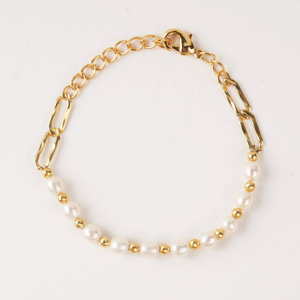 Paper Clip Pearl Bracelet : BRC-PAPERCLIP