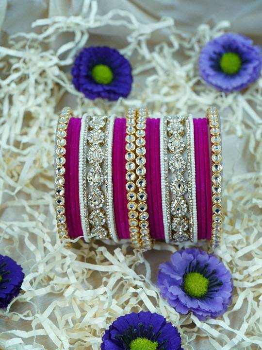 Traditional Velvet Bangles Set For Women : HB-28-24-RANI