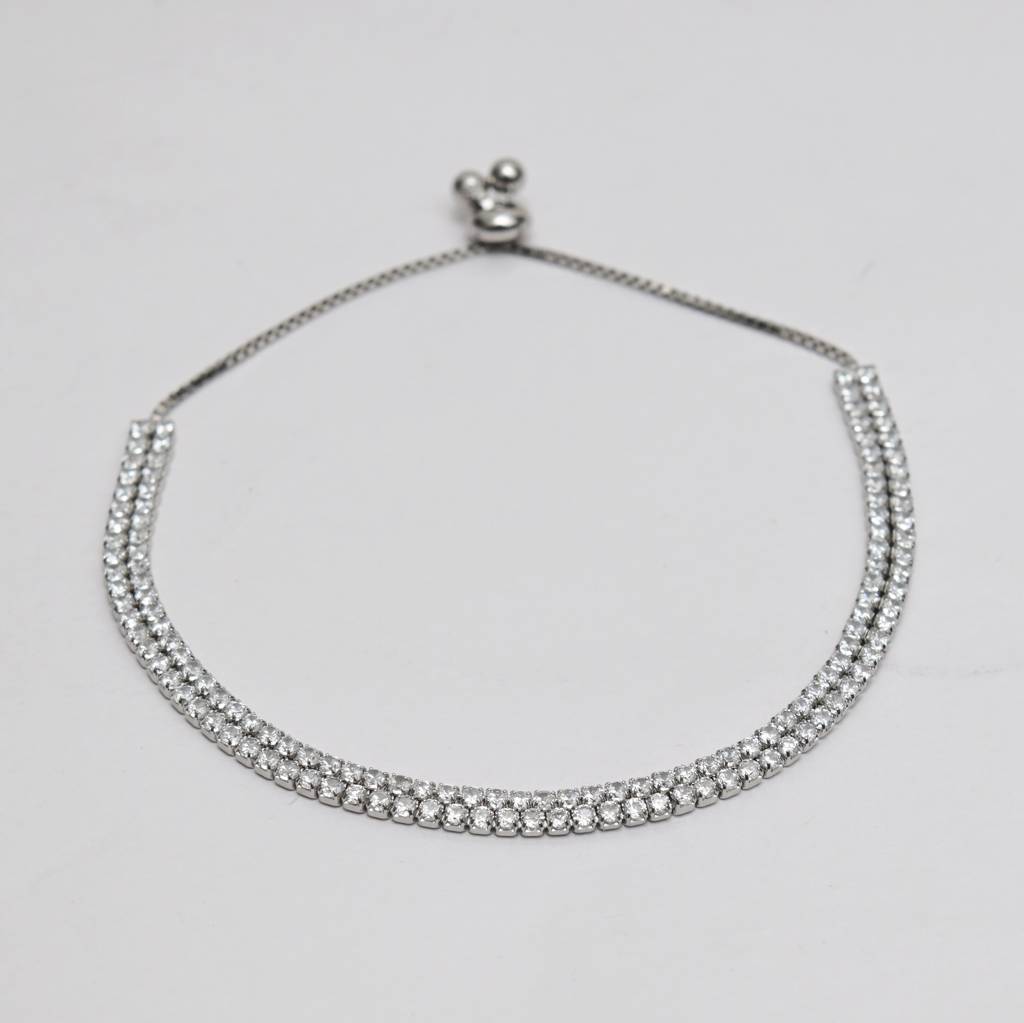 925 Sterling Silver Zircon Bracelet For Women | Tennis Silver Bracelet : BR1045