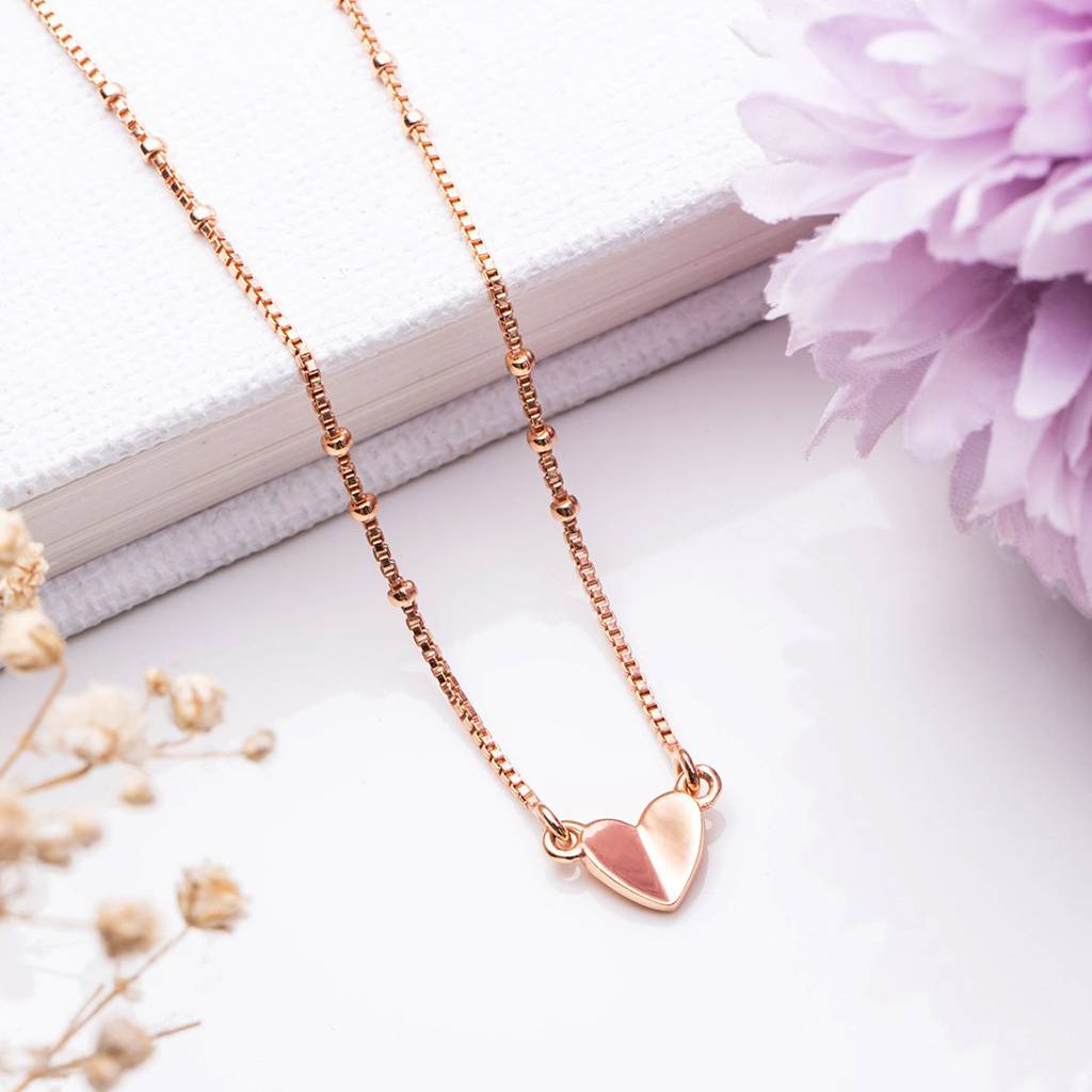Rose Gold Heartbeat 925 Sterling Silver Necklace : NL-30211-RG