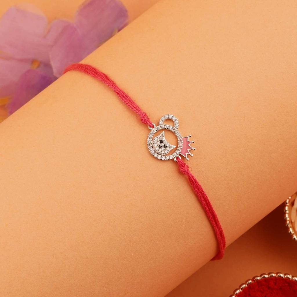 Eternz Certified Jewellery - ZALKARISilver Kitty Rakhi For Kids