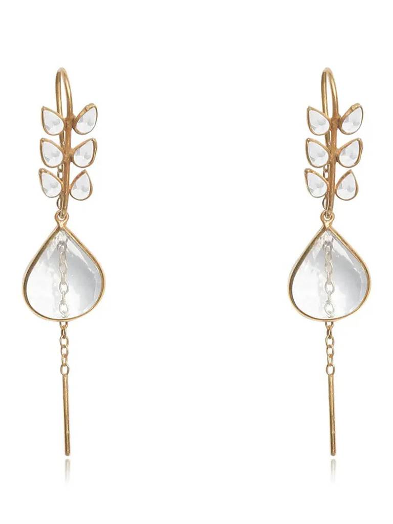 Silver 92.5 Polki Sui Dhaga Earring : U080SG005N0415