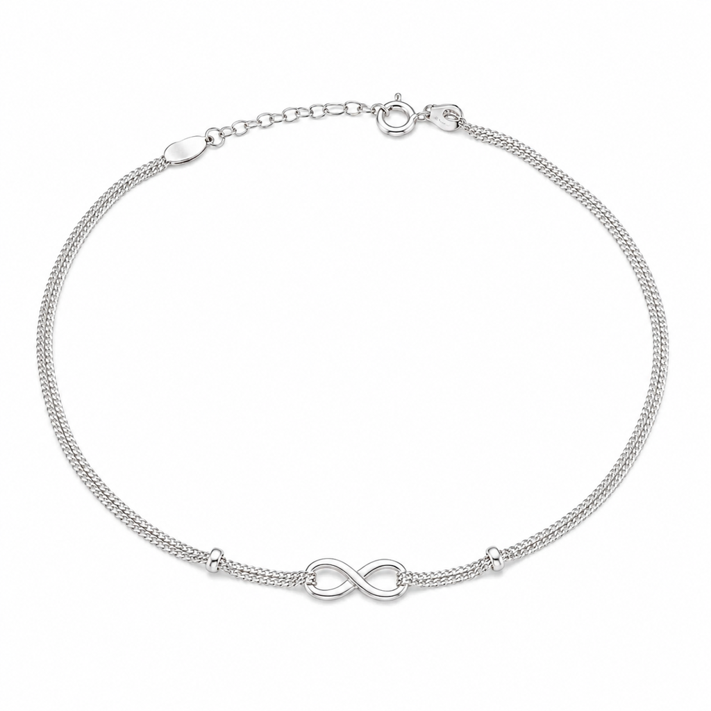 Silver Infinity Charm Anklet : AN03210