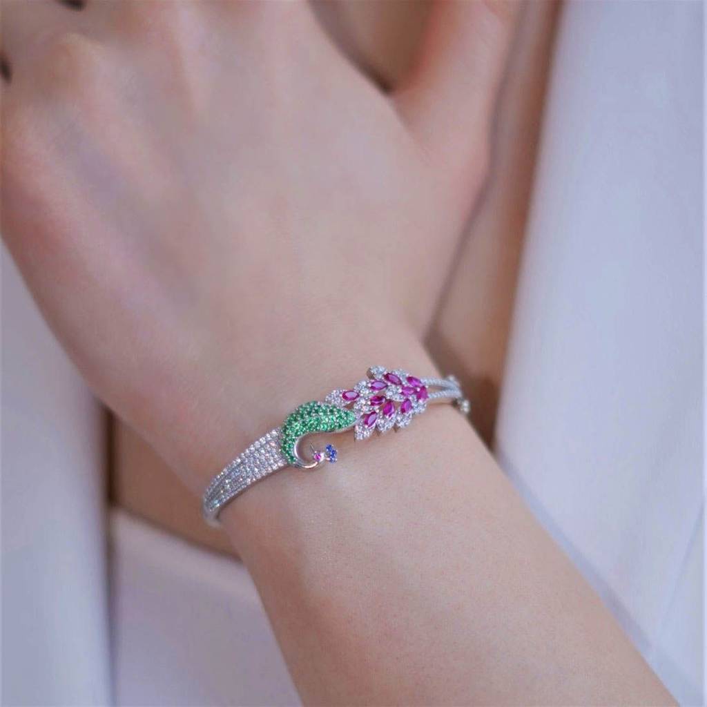 Eternal Love- Peacock Cz 925 Sterling Silver Bracelet : BR-80134