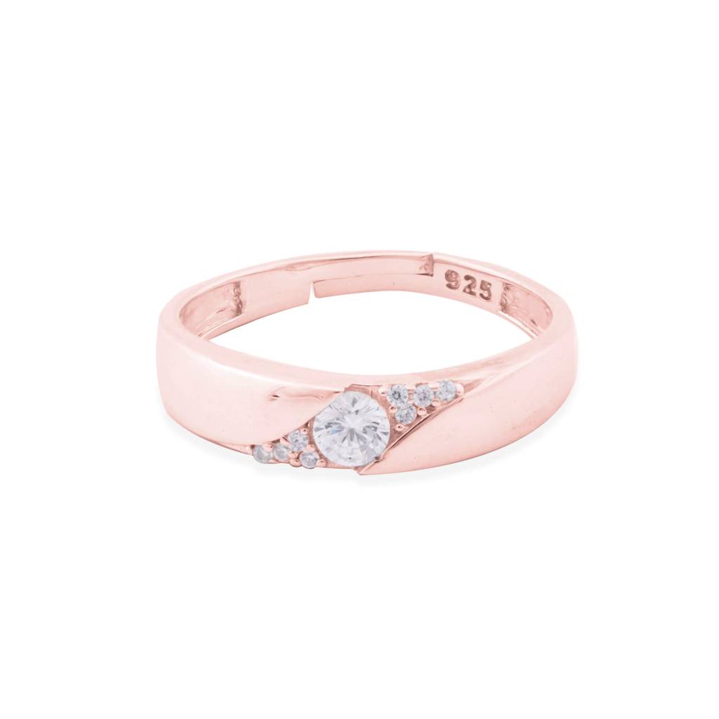 Rose Gold Criss Cross Band Ring For Her : ZLCPLR-1011-WR