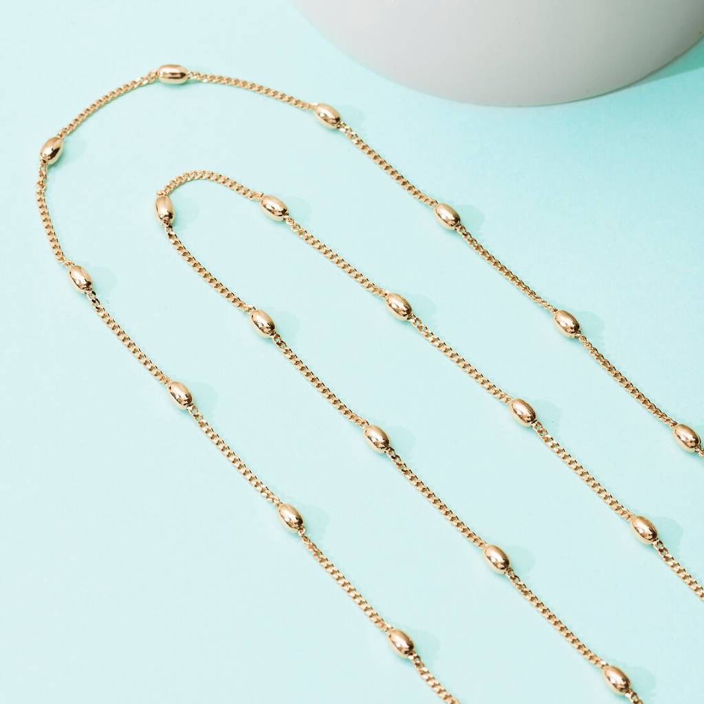 Rose Gold Beaded 925 Sterling Silver Anklet : ANK-60022-PAIR