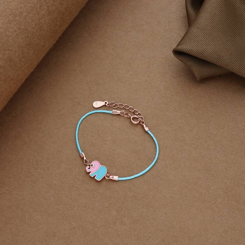 Trunky Charm Rose Gold 925 Thread Silver Bracelet(1-5Yrs) : KBT-16